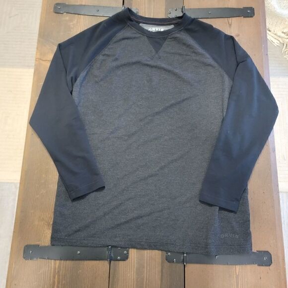 Orvis | Grey & Black Raglan Long Sleeve Tee Medium - Picture 2 of 6